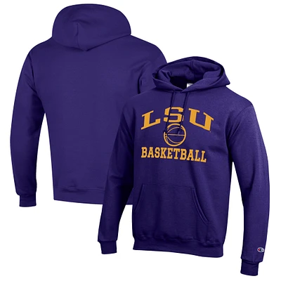 Men's Champion Purple LSU Tigers Basketball Icon Pullover Hoodie
