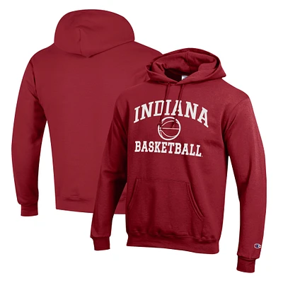 Men's Champion Crimson Indiana Hoosiers Basketball Icon Pullover Hoodie