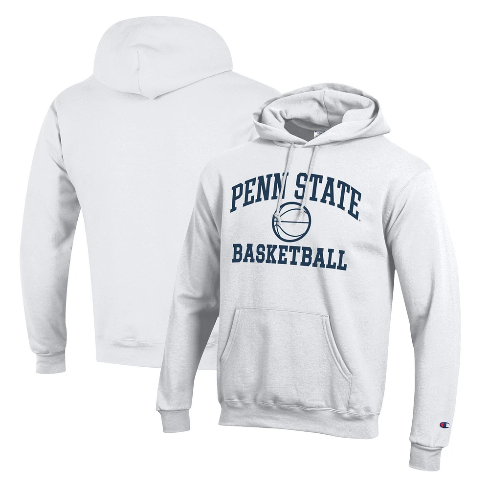Men's Champion White Penn State Nittany Lions Basketball Icon Pullover Hoodie