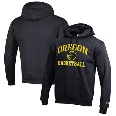 Men's Champion Black Oregon Ducks Basketball Icon Pullover Hoodie