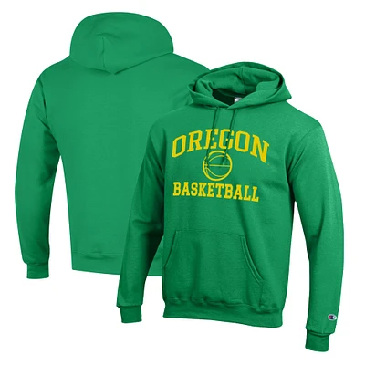 Men's Champion Green Oregon Ducks Basketball Icon Pullover Hoodie