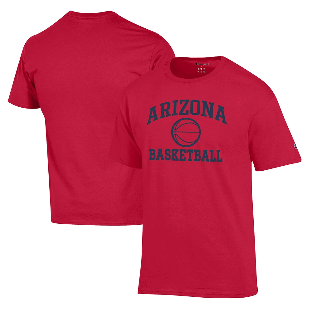 Men's Champion Red Arizona Wildcats Basketball Icon T-Shirt