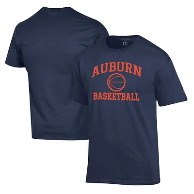 Men's Champion Navy Auburn Tigers Basketball Icon T-Shirt