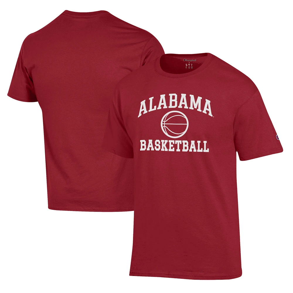 Men's Champion Crimson Alabama Tide Basketball Icon T-Shirt