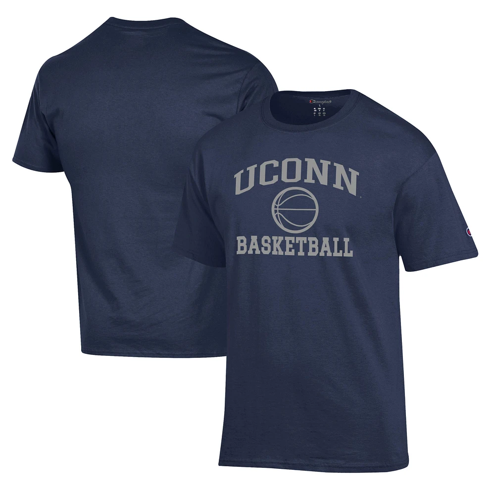 Men's Champion Navy UConn Huskies Basketball Icon T-Shirt