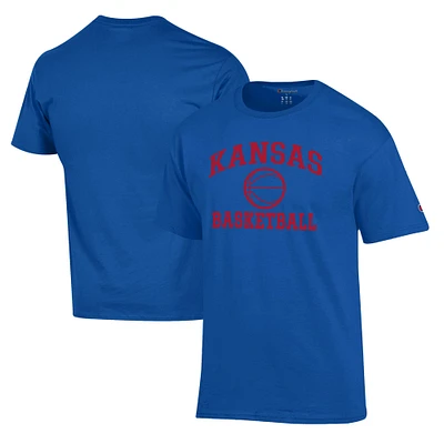 Men's Champion Royal Kansas Jayhawks Basketball Icon T-Shirt