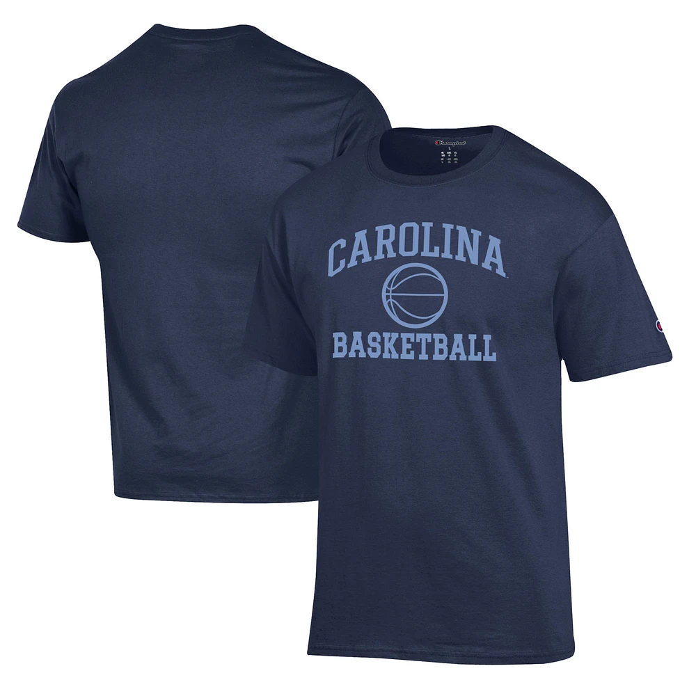 Men's Champion Navy North Carolina Tar Heels Basketball Icon T-Shirt