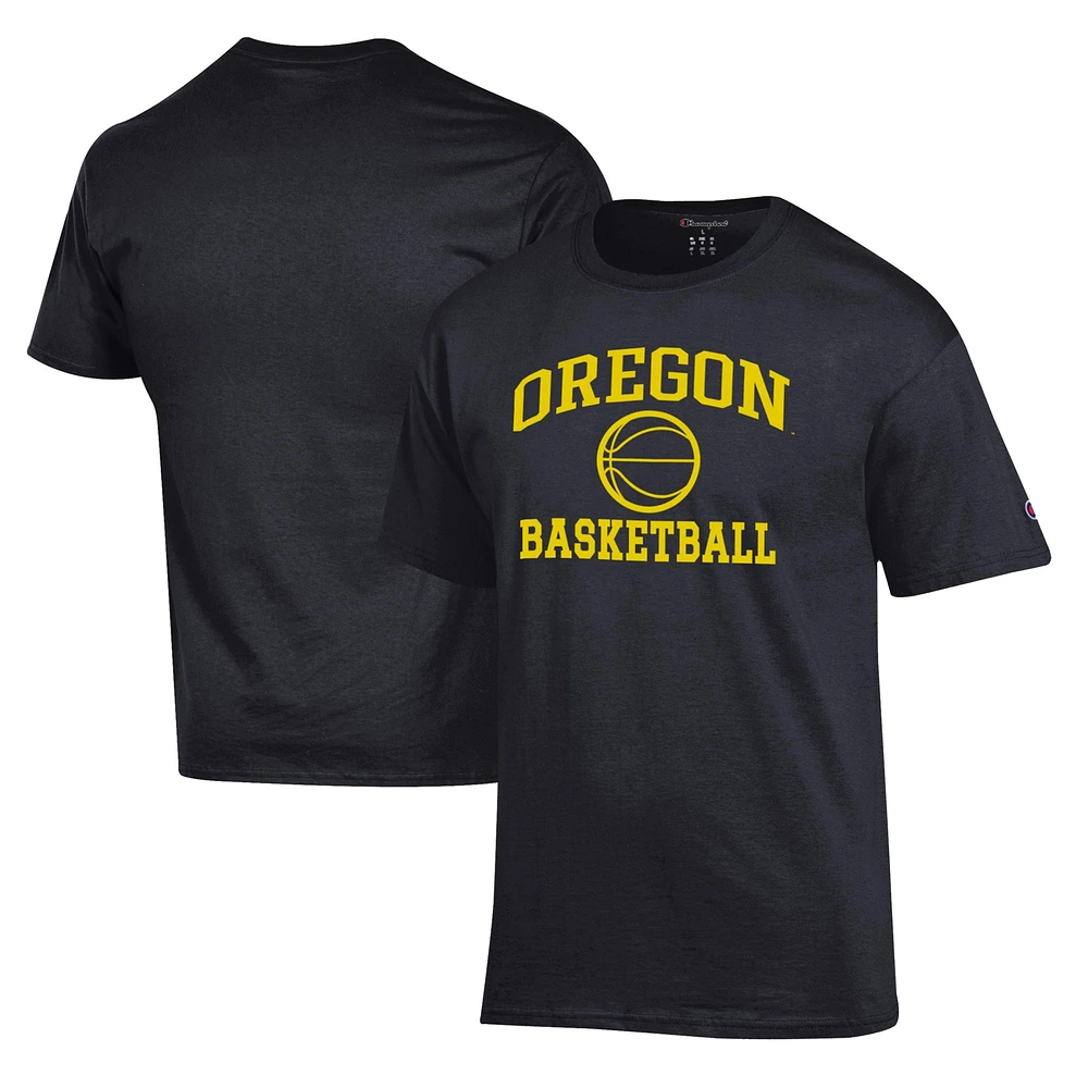 Men's Champion Black Oregon Ducks Basketball Icon T-Shirt