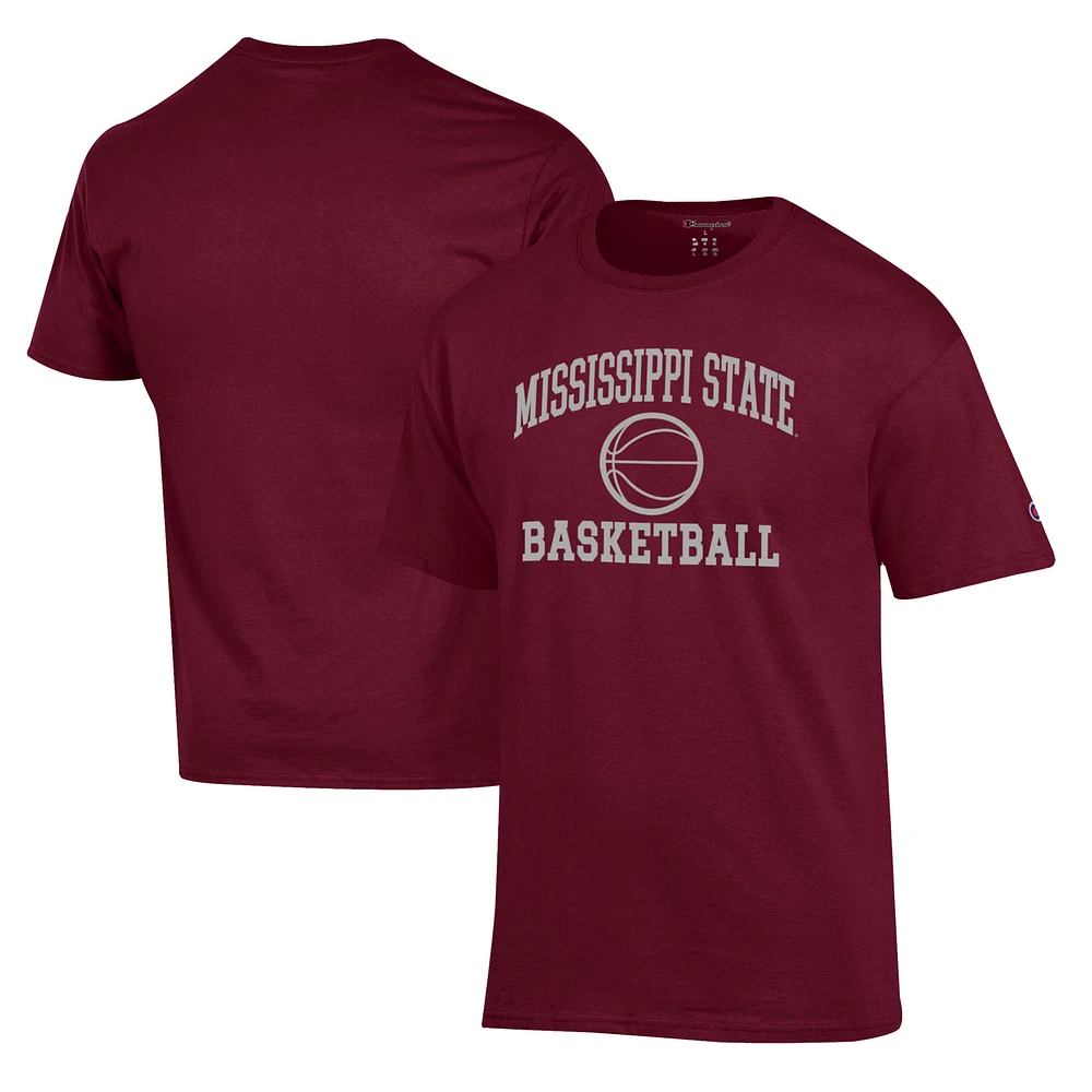 Men's Champion Maroon Mississippi State Bulldogs Basketball Icon T-Shirt