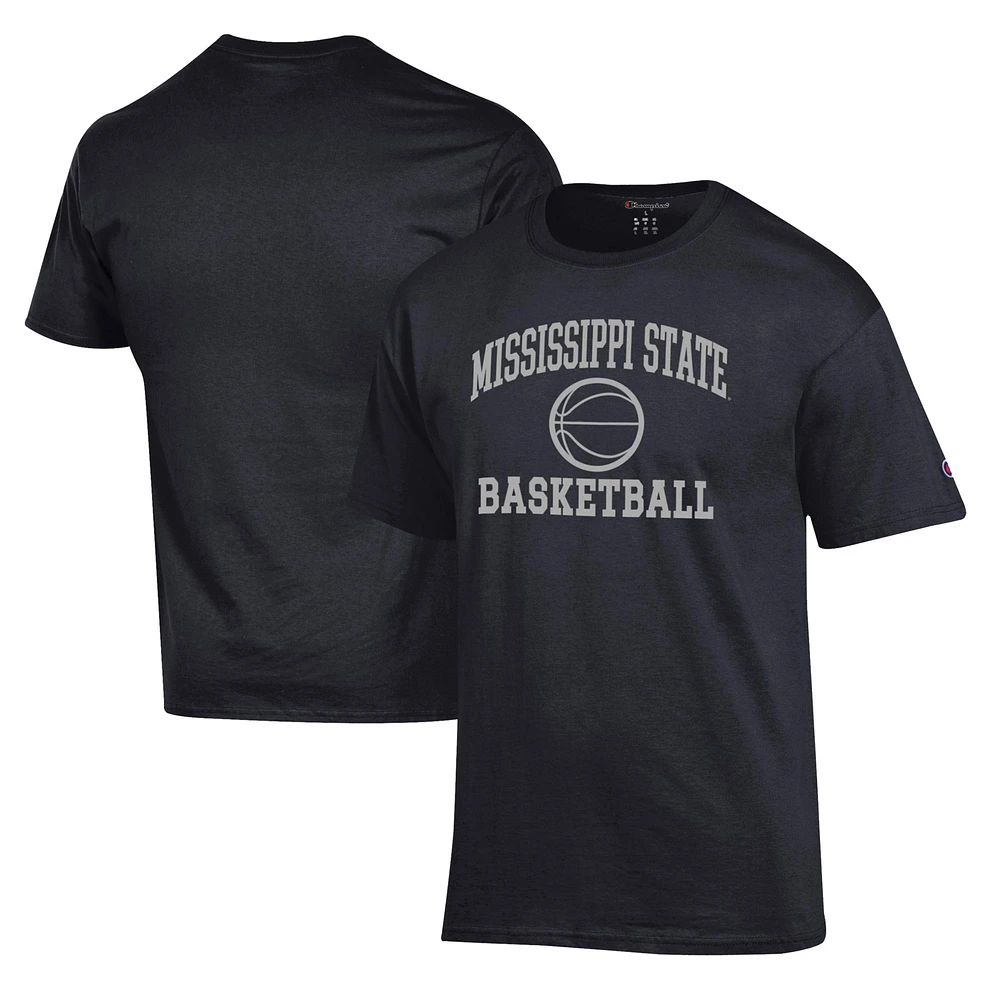 Men's Champion Black Mississippi State Bulldogs Basketball Icon T-Shirt