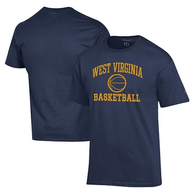 Men's Champion Navy West Virginia Mountaineers Basketball Icon T-Shirt