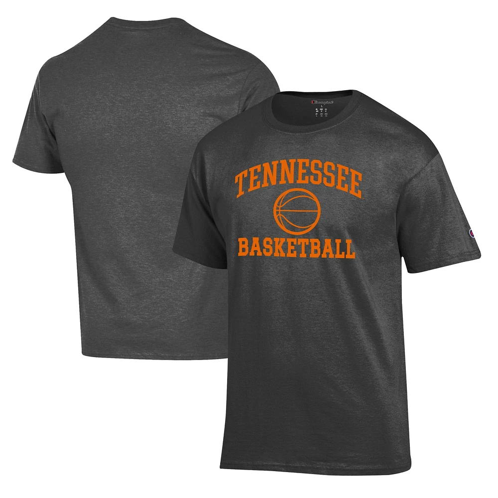Men's Champion Charcoal Tennessee Volunteers Basketball Icon T-Shirt