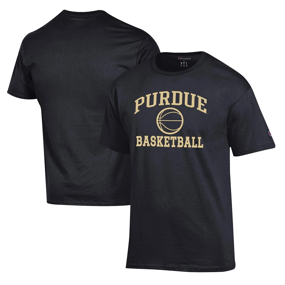 Men's Champion Black Purdue Boilermakers Basketball Icon T-Shirt