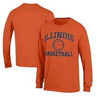 Men's Champion Orange Illinois Fighting Illini Basketball Icon Long Sleeve T-Shirt