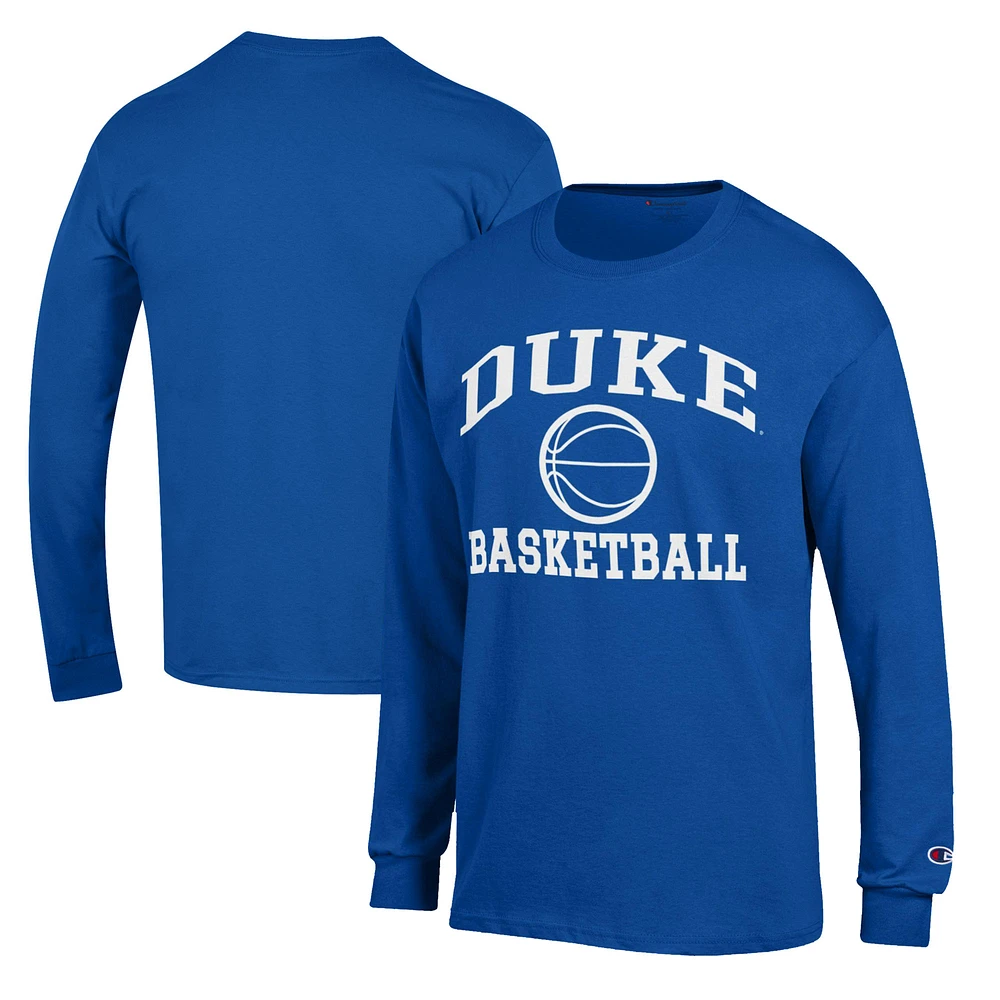 Men's Champion Royal Duke Blue Devils Basketball Icon Long Sleeve T-Shirt