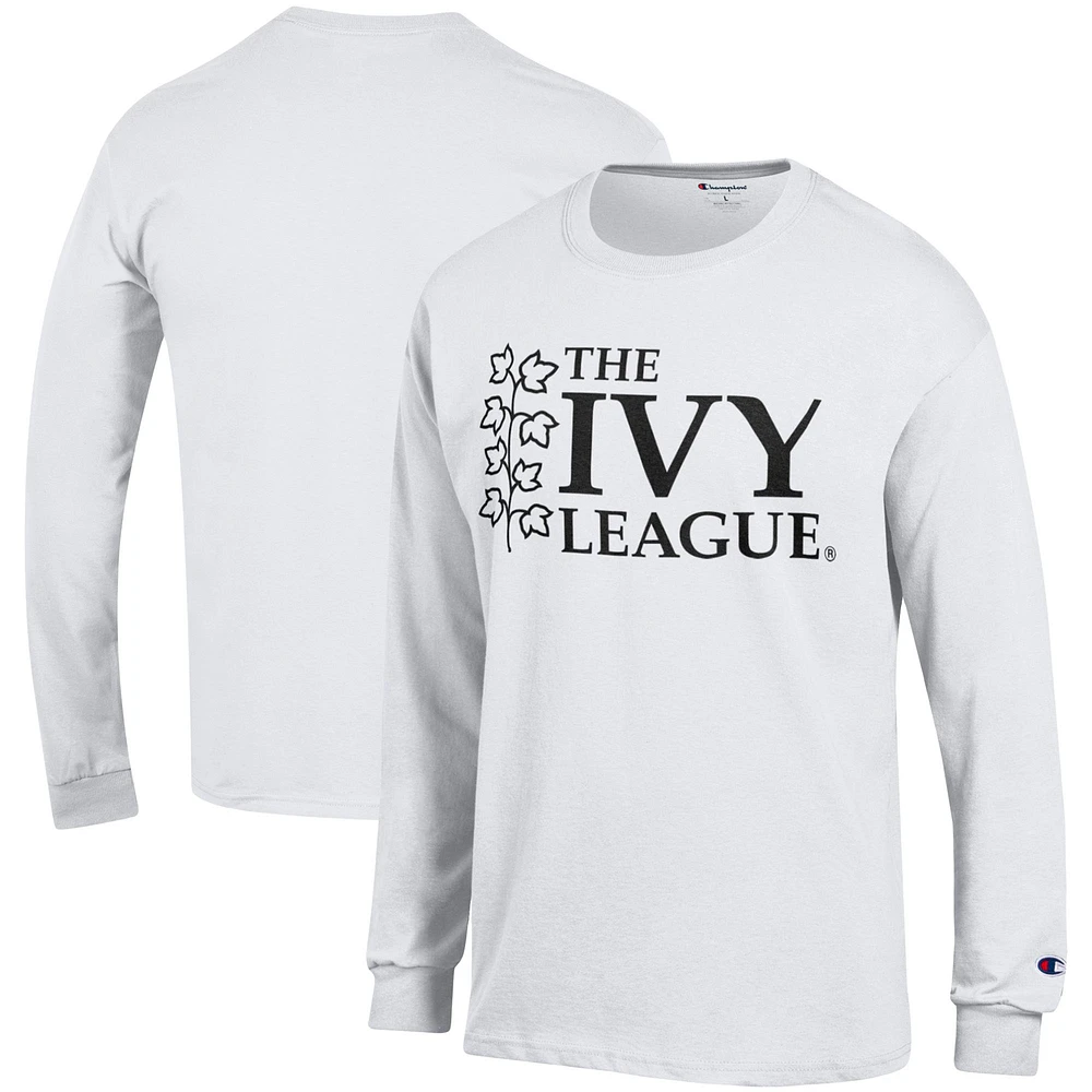 Men's Champion White Ivy League Long Sleeve T-Shirt