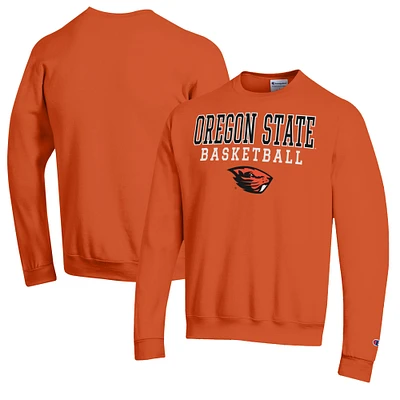 Men's Champion Orange Oregon State Beavers Basketball Stack Pullover Crewneck Sweatshirt