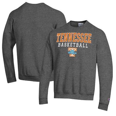 Men's Champion Charcoal Tennessee Volunteers Lady Vols Basketball Stack Pullover Crewneck Sweatshirt