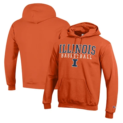 Men's Champion Orange Illinois Fighting Illini Basketball Stack Pullover Hoodie