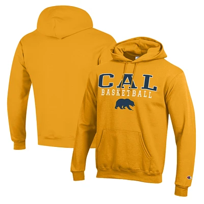 Men's Champion Gold Cal Bears Basketball Stack Pullover Hoodie