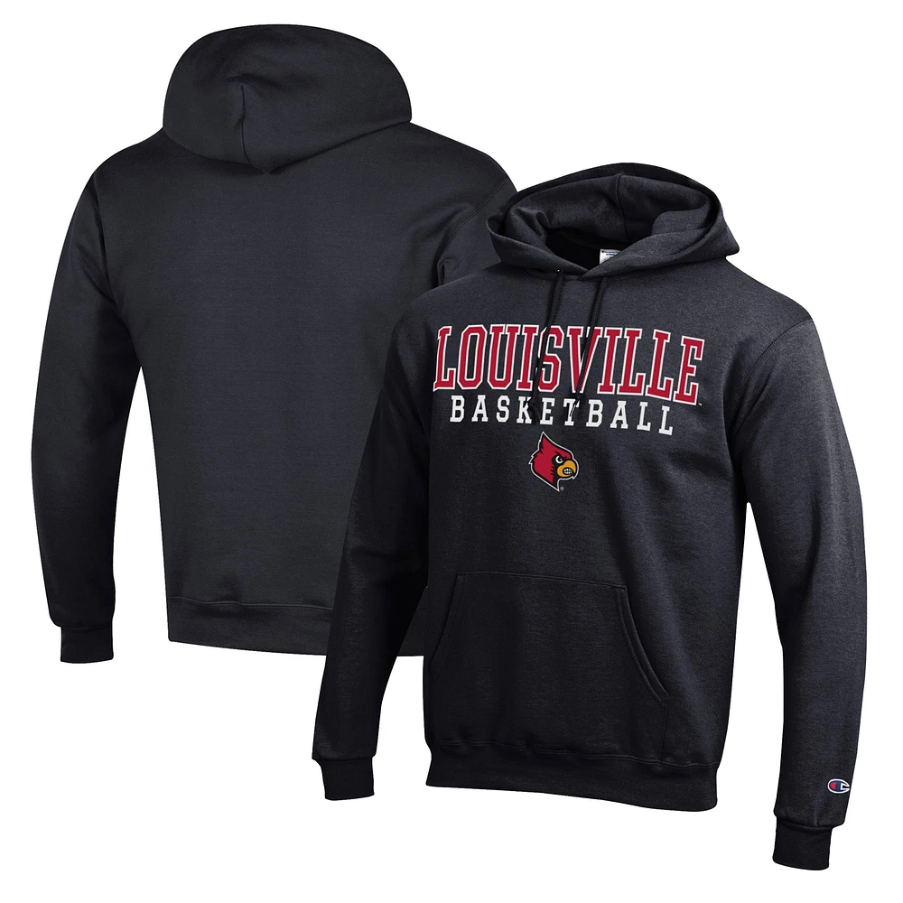 Men's Champion Louisville Cardinals Basketball Stack Pullover Hoodie