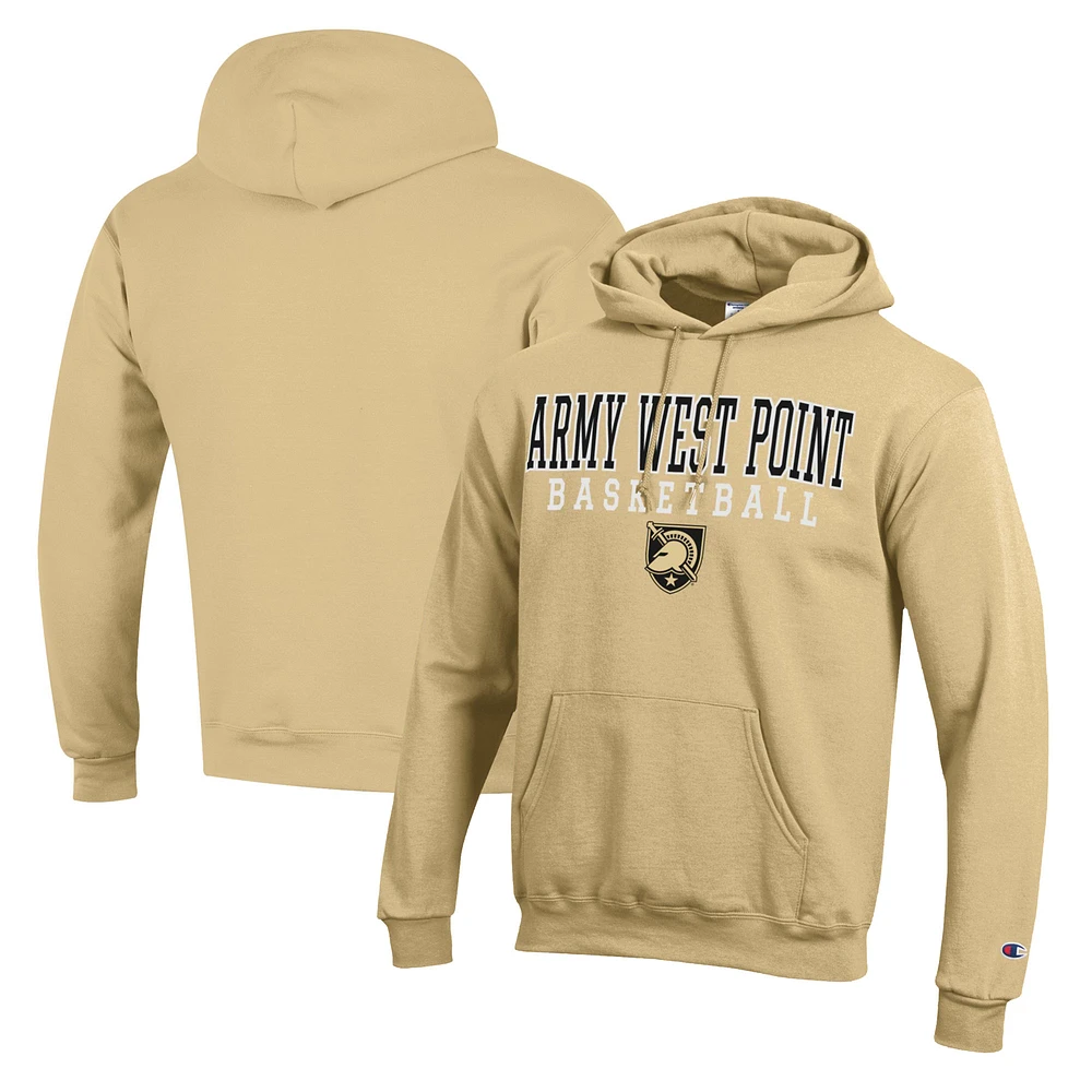 Men's Champion Gold Army Black Knights Basketball Stack Pullover Hoodie