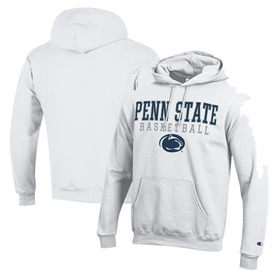 Men's Champion White Penn State Nittany Lions Basketball Stack Pullover Hoodie