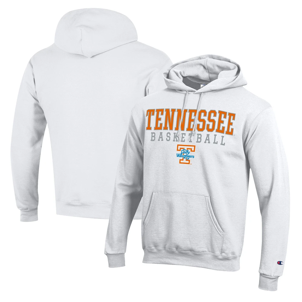 Men's Champion White Tennessee Volunteers Lady Vols Basketball Stack Pullover Hoodie