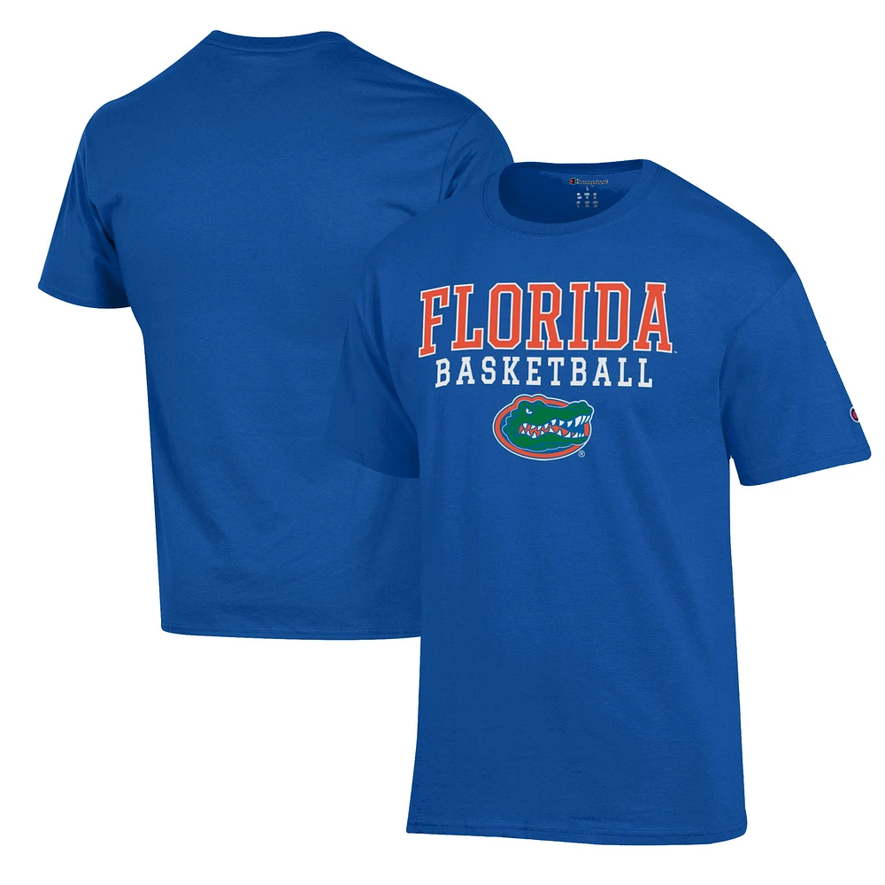 Men's Champion Royal Florida Gators Basketball Stack T-Shirt