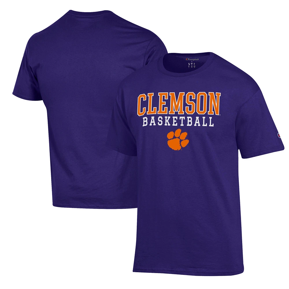 Men's Champion Clemson Tigers Basketball Stack T-Shirt