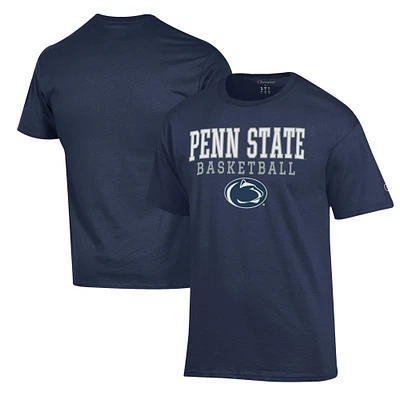 Men's Champion Navy Penn State Nittany Lions Basketball Stack T-Shirt
