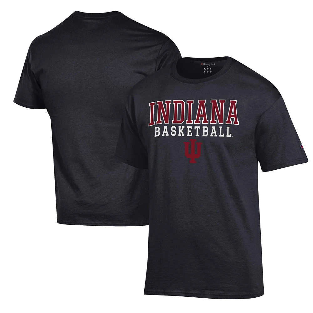 Men's Champion Black Indiana Hoosiers Basketball Stack T-Shirt