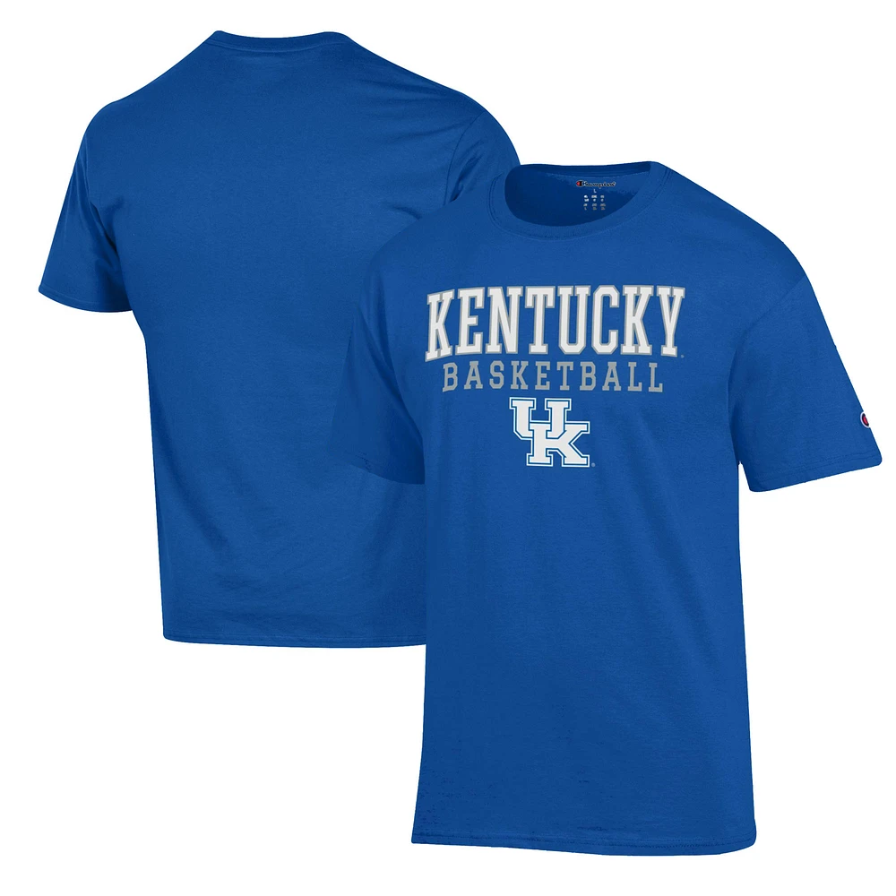 Men's Champion Royal Kentucky Wildcats Basketball Stack T-Shirt