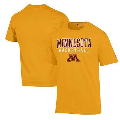 Men's Champion Gold Minnesota Golden Gophers Basketball Stack T-Shirt