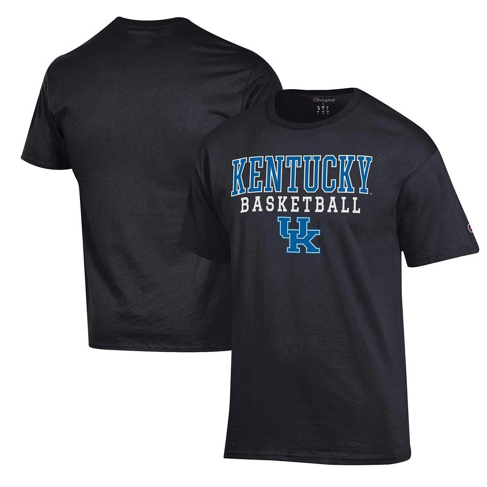 Men's Champion Black Kentucky Wildcats Basketball Stack T-Shirt