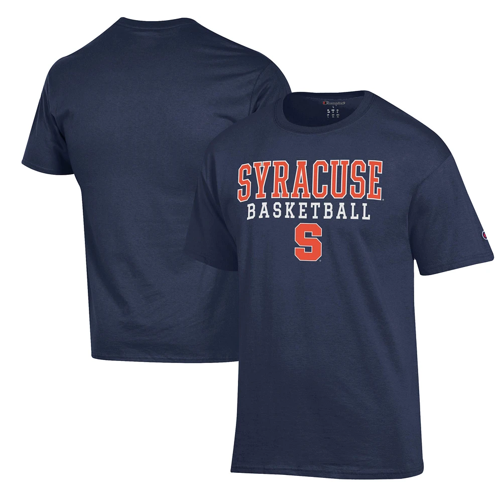 Men's Champion Navy Syracuse Orange Basketball Stack T-Shirt