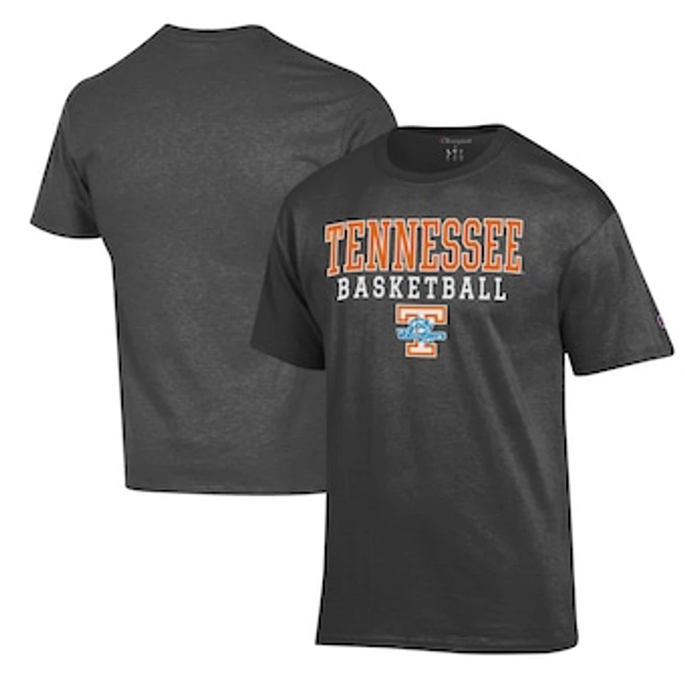 Men's Champion Charcoal Tennessee Volunteers Lady Vols Basketball Stack T-Shirt
