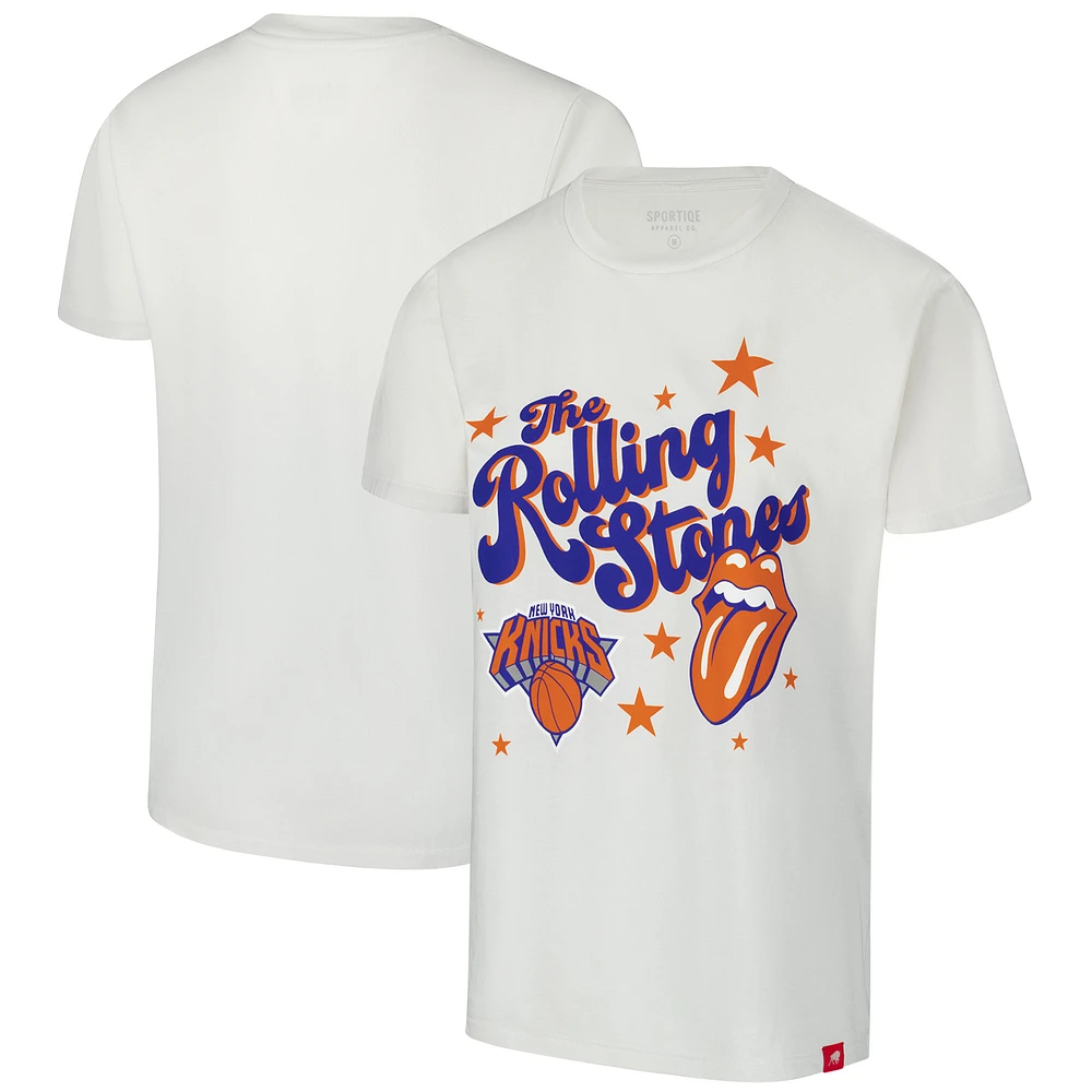 Unisex Sportiqe Cream New York Knicks x Rolling Stones Arcadia Collab T-Shirt