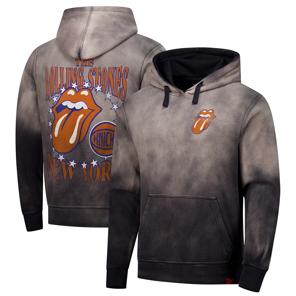 Unisex Sportiqe Gray Rolling Stones x New York Knicks Collab Pullover Hoodie
