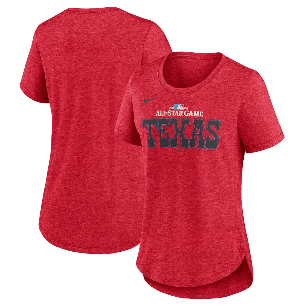 Women's Nike Heather Red 2024 MLB All-Star Game Tri-Blend T-Shirt