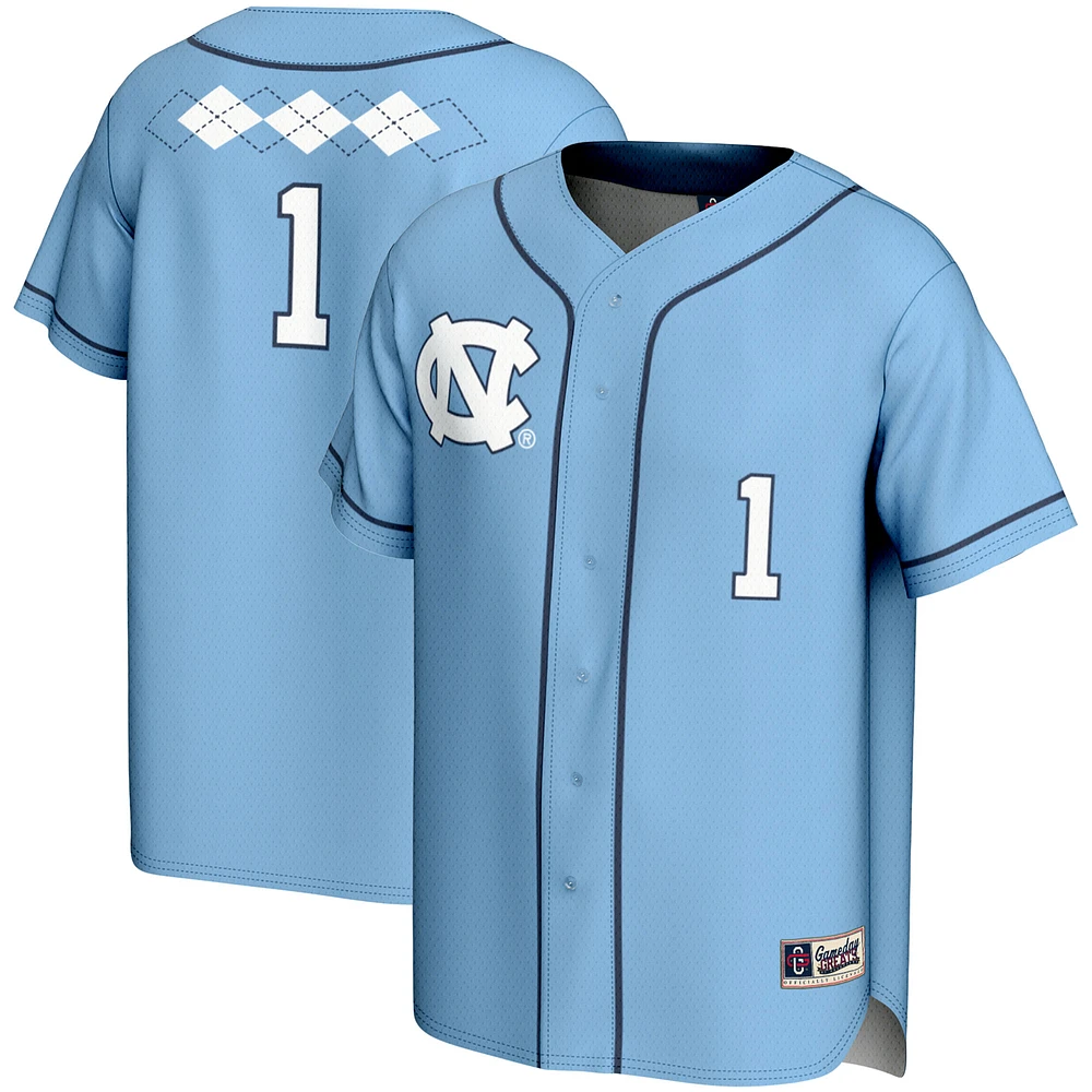 Youth GameDay Greats Carolina Blue #1 North Tar Heels Lightweight Softball Jersey