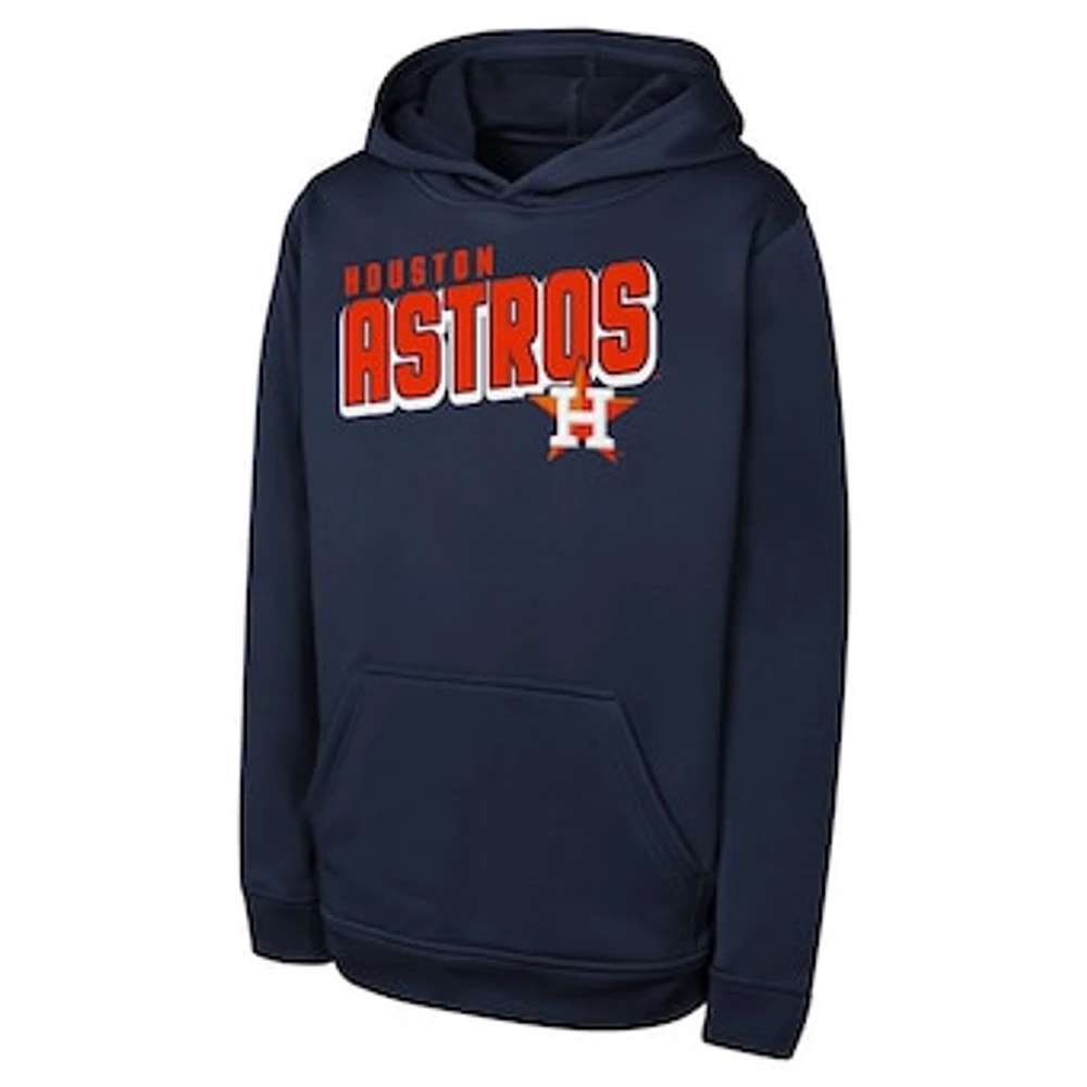 Youth Navy Houston Astros Cyber Punk Pullover Hoodie