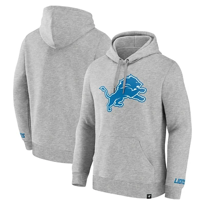 Men's Fanatics Heather Gray Detroit Lions Legacy Fleece Pullover Hoodie