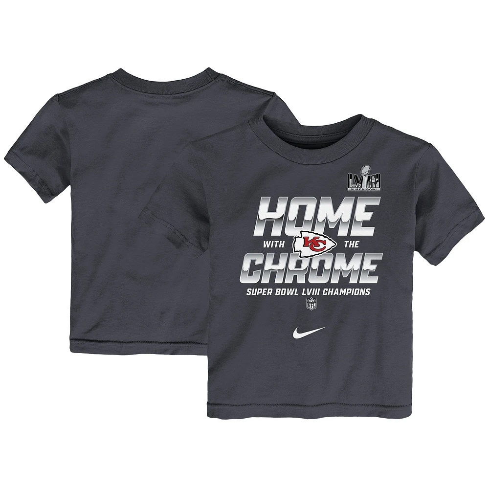 Toddler Nike Anthracite Kansas City Chiefs Super Bowl LVIII Champions Parade T-Shirt