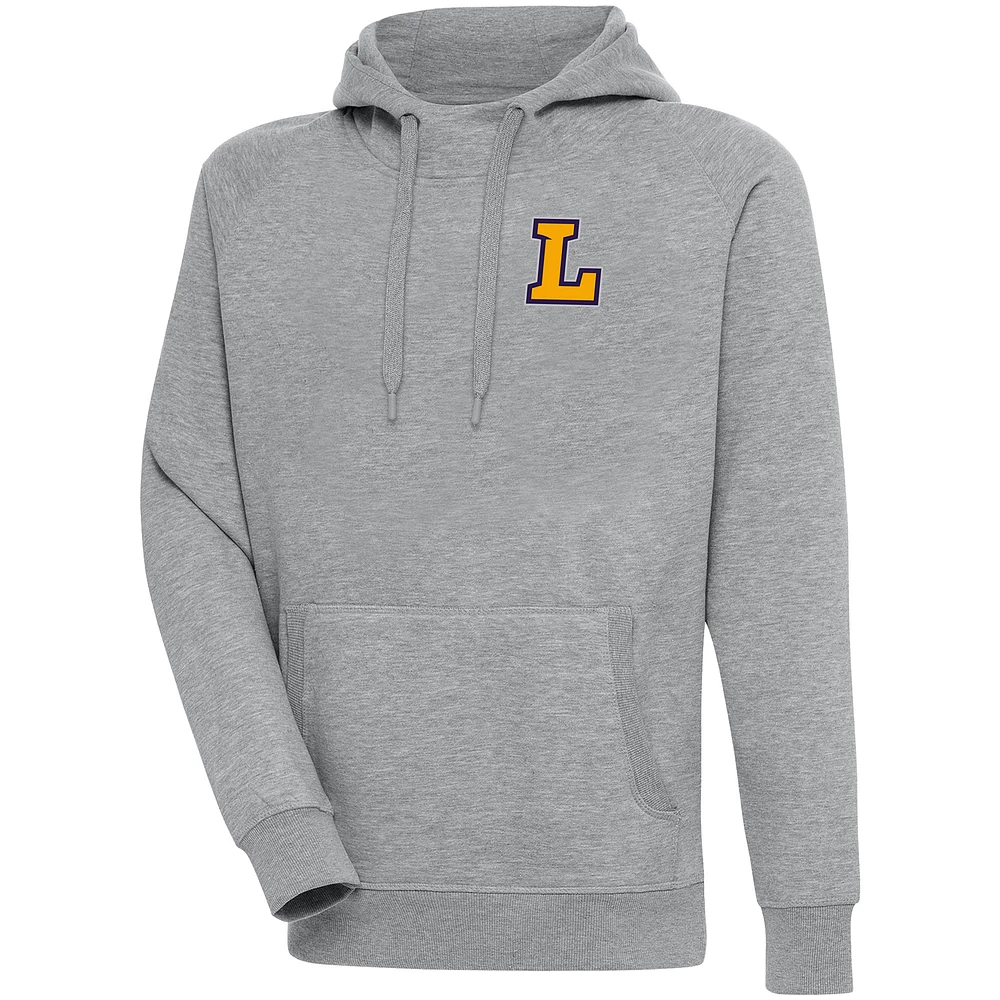 Men's Antigua Heather Gray Lipscomb Bisons Victory Pullover Hoodie