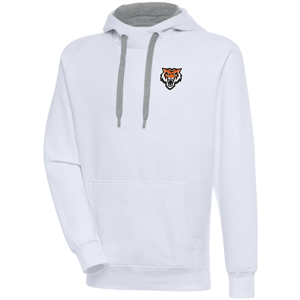 Men's Antigua White Idaho State Bengals Victory Pullover Hoodie
