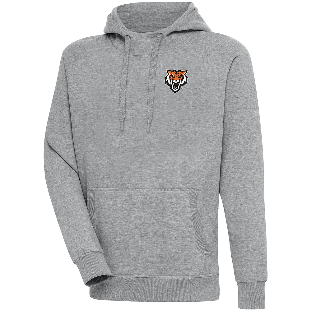 Men's Antigua Heather Gray Idaho State Bengals Victory Pullover Hoodie