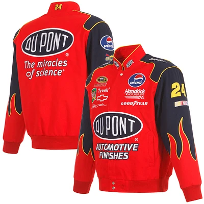 Men's JH Design Red Jeff Gordon DuPont Twill Driver Uniform Full-Snap Jacket