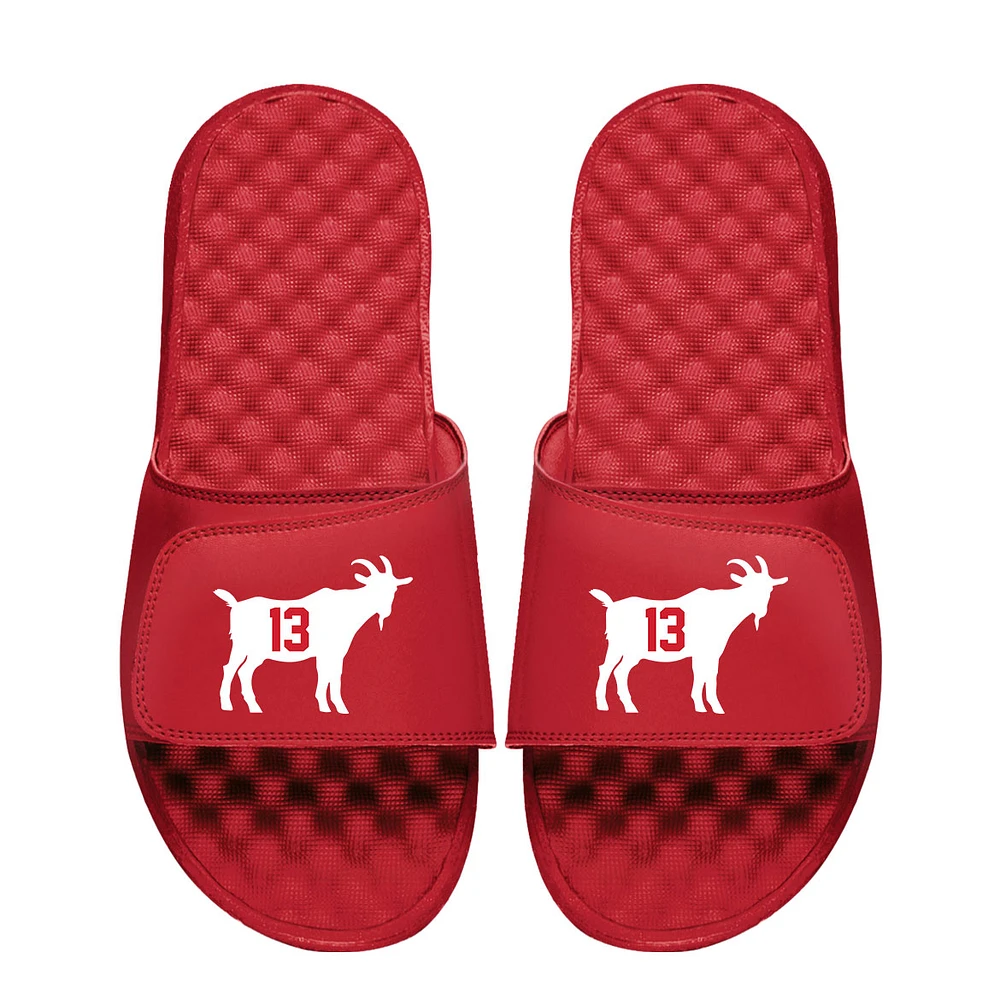 Youth ISlide Brock Purdy Scarlet NFLPA Goat Graphic Slide Sandals