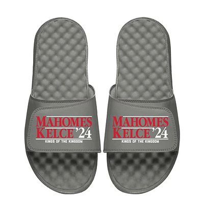 Youth ISlide Patrick Mahomes & Travis Kelce Gray NFLPA 2024 Campaign Slide Sandals